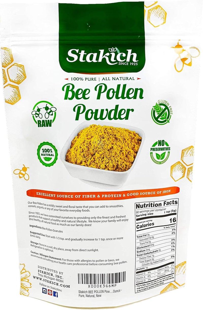 Stakich 100% Pure Natural Bee Pollen Powder - 0.5kg Premium Quality - Image 2